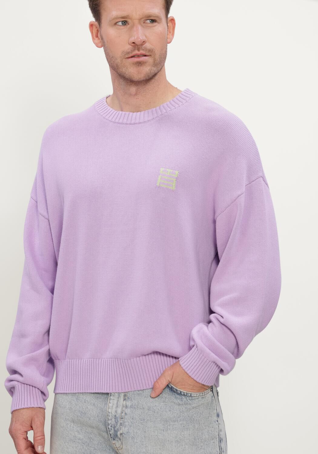 Lila WOODBIRD Trui WBKURT TIGER CREW - large