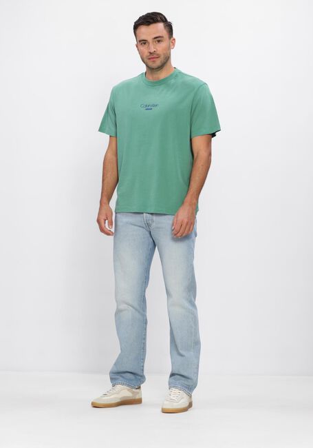 Groene CALVIN KLEIN T-shirt SS 20S ACID WASH GRAPHIC CREWNK - large