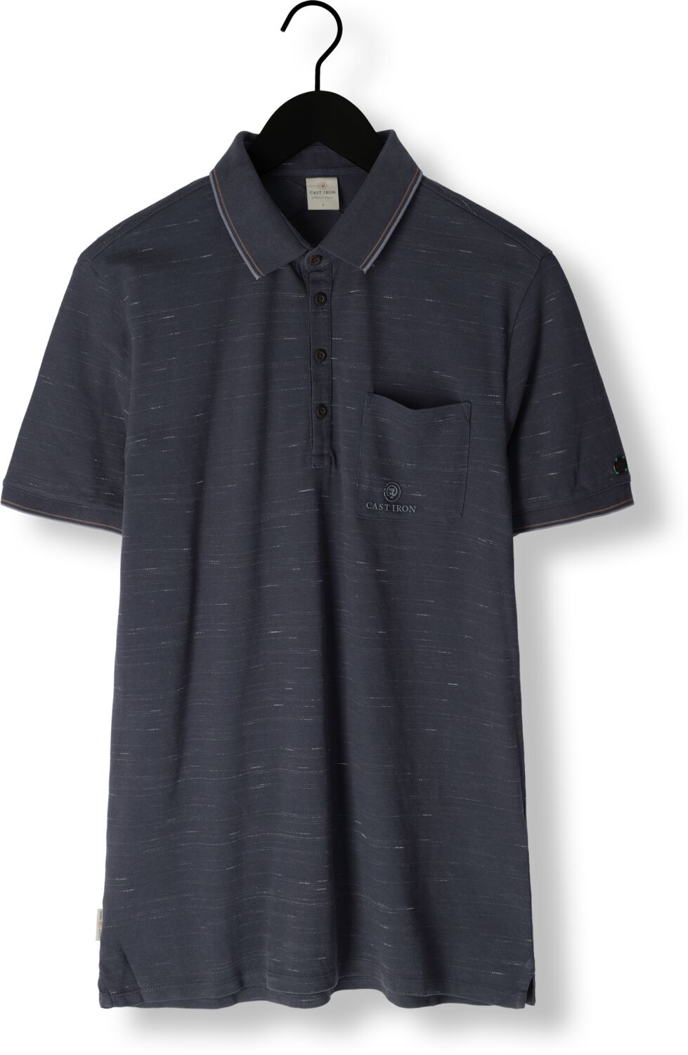 CAST IRON Heren Polo's & T-shirts Short Sleeve Polo Injected Cotton Pique Donkerblauw
