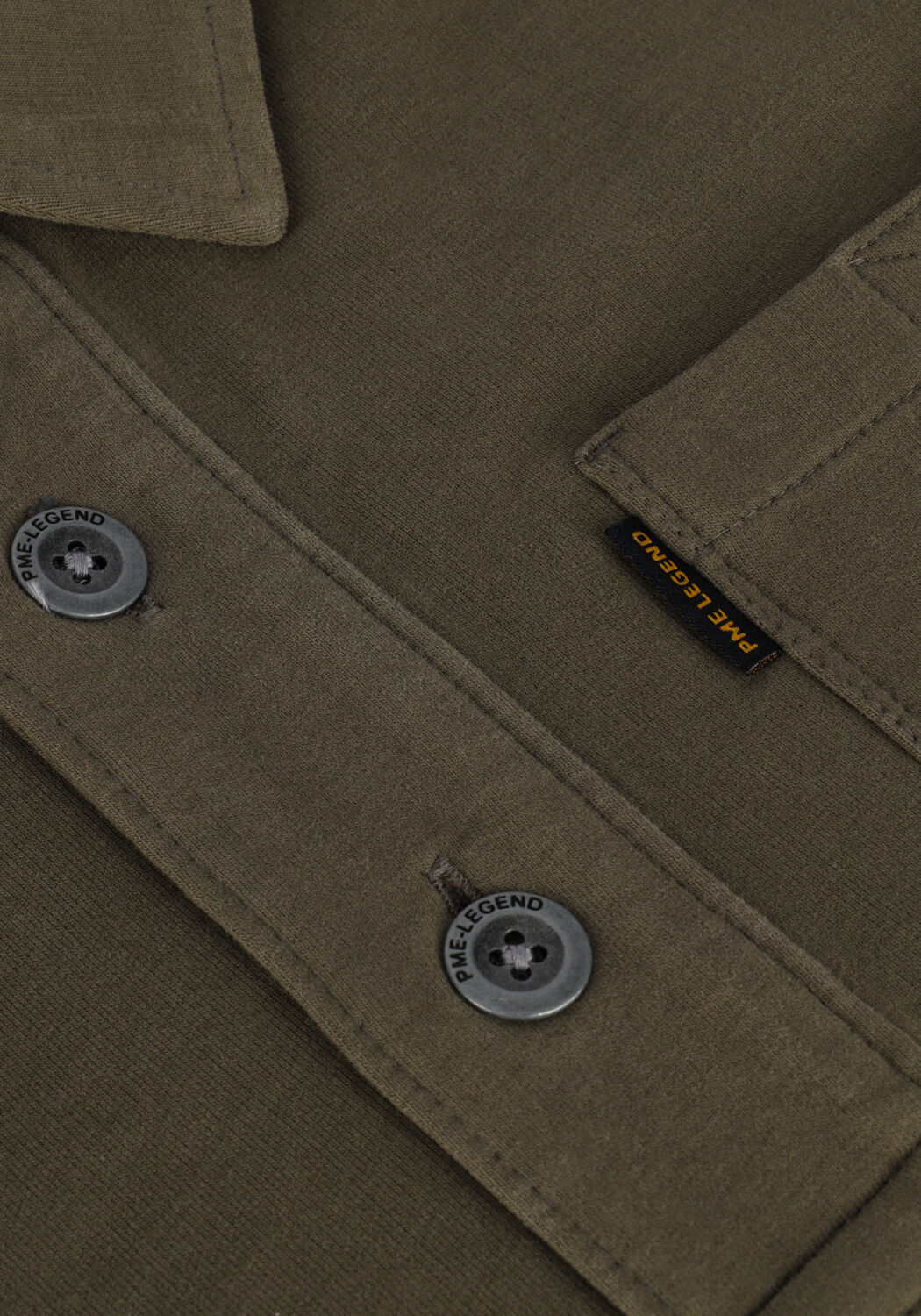 Groene PME LEGEND Polo LONG SLEEVE POLO COTTON SWEAT - large