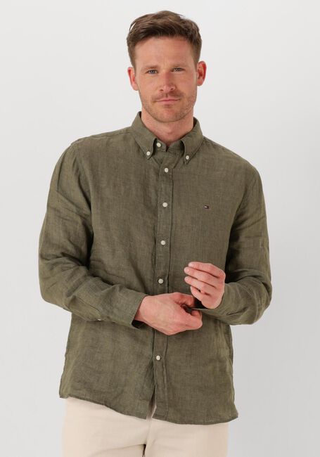Groene TOMMY HILFIGER Casual overhemd PIGMENT DYED LI SOLID RF SHIRT - large