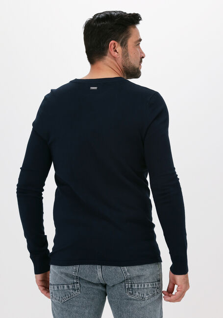 Donkerblauwe PUREWHITE Trui ESSENTIAL KNIT CREWNECK - large