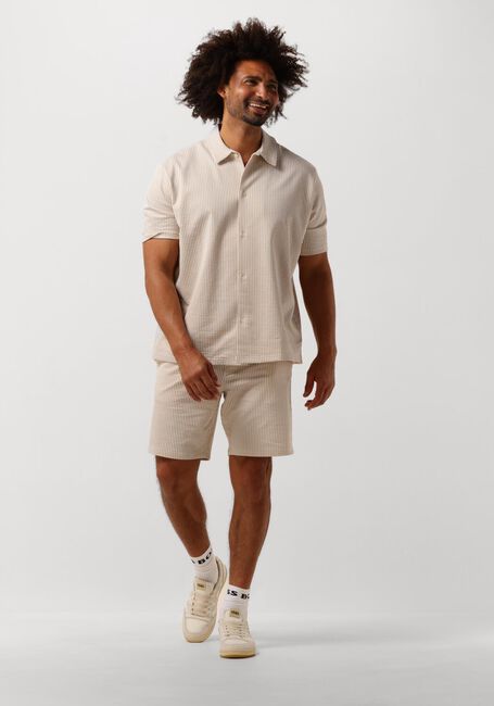 Taupe SELECTED HOMME Casual overhemd SLHRELAXBEN SEERSUCKER SS JERSEY SHIRT - large