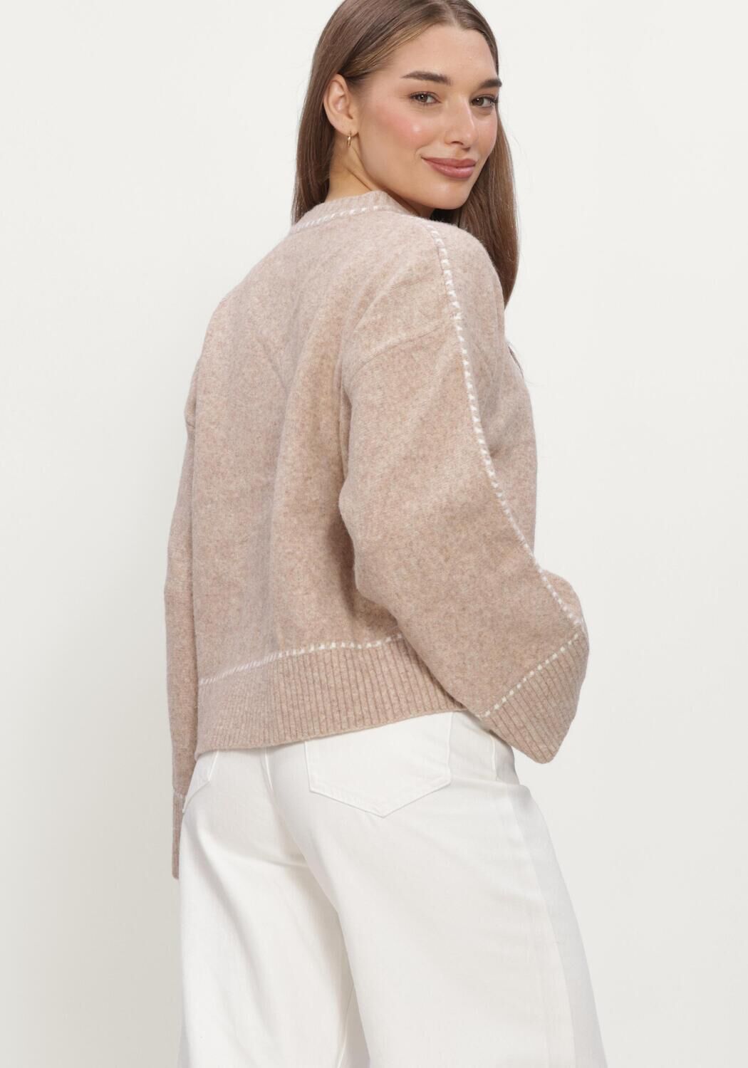 NEO NOIR Dames Truien & Vesten Roeme Knit Stitch Blouse Beige