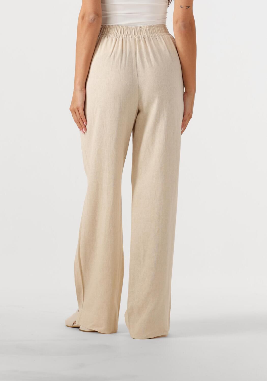 Y.A.S. Dames Broeken Yasflaxy Hw Linen Pant Noos Beige
