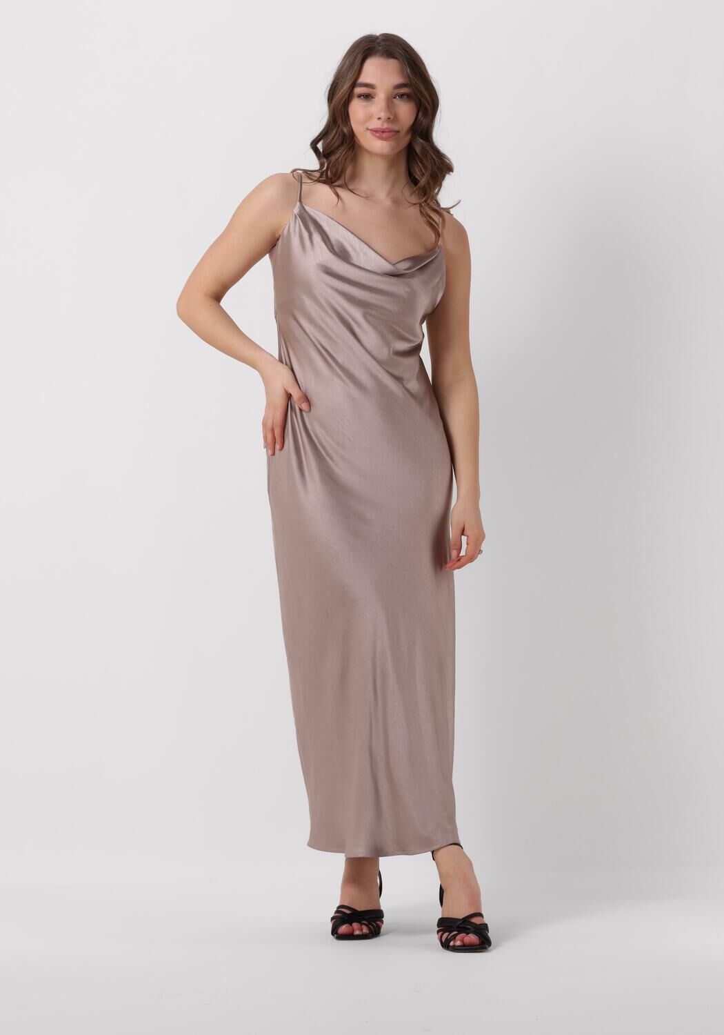 NOTRE-V Dames Jurken Satin Strap Dress Taupe