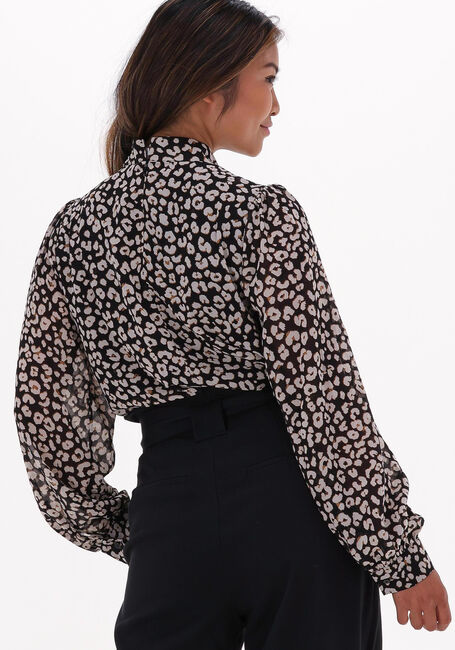 Bruine OBJECT Blouses MILA L/S HIGH NECK TOP - large
