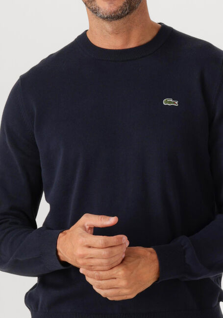 Donkerblauwe LACOSTE Trui REGULAR FIT CREW NECK SWEATER - large