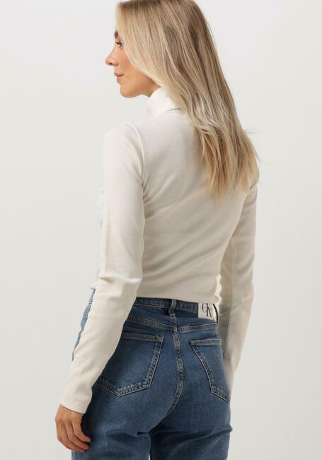 Creme CALVIN KLEIN Coltrui MONOLOGO RIB ROLL NECK - large