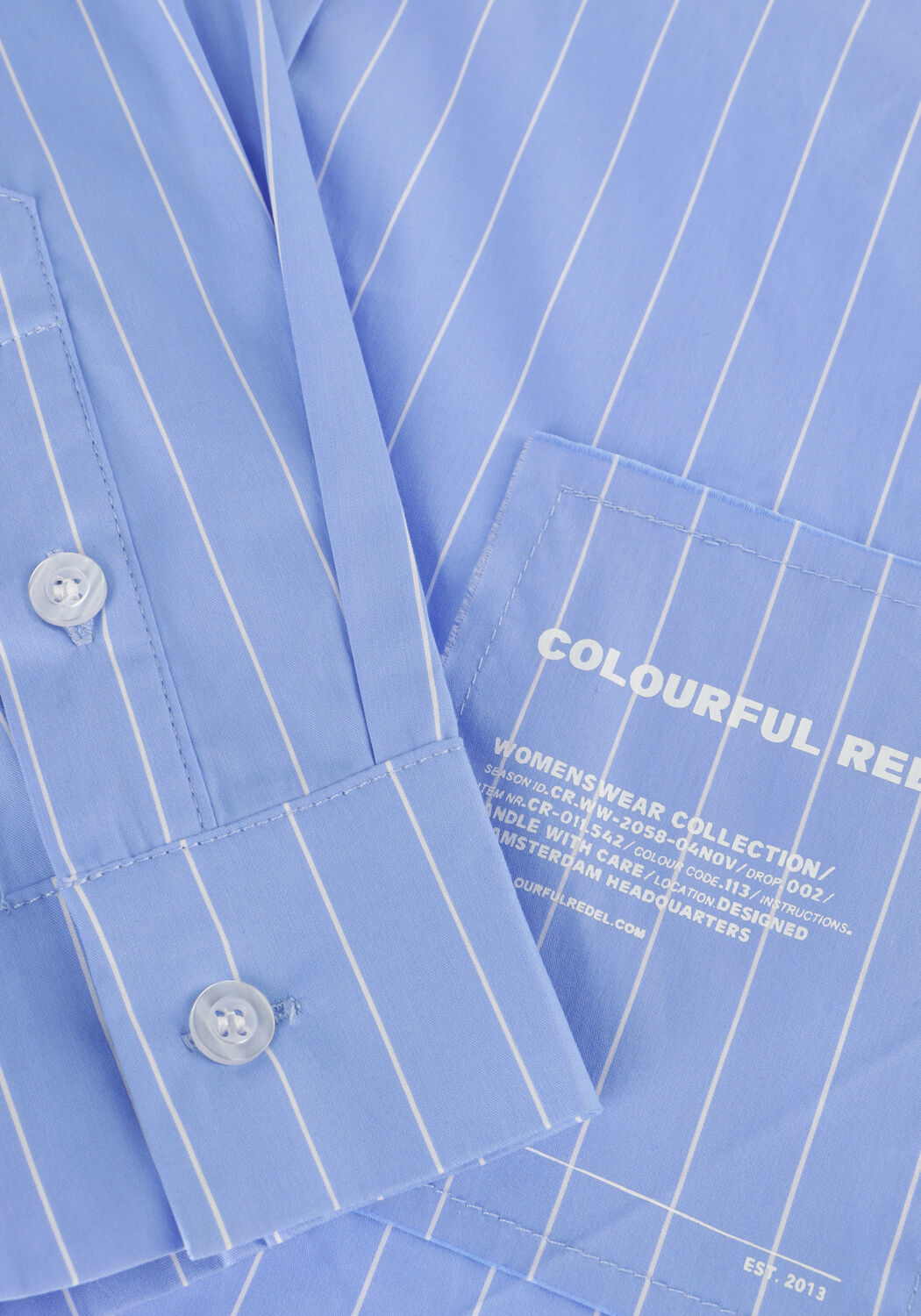 Donkerblauwe COLOURFUL REBEL Blouses ALIYA STRIPED BOXY BLOUSE - large