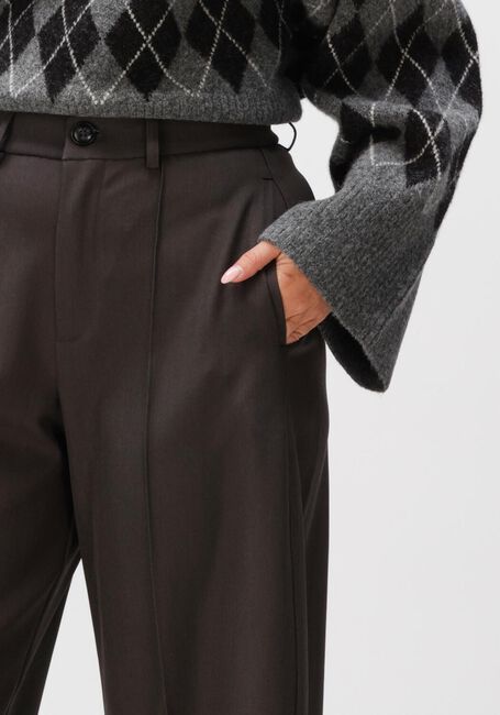 Bruine NEO NOIR Wijde broek TILIAN STRUCTURE PANTS - large