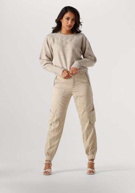 Beige SUMMUM Trui SWEATER WOOL ELASTANE BLEND KNIT - large