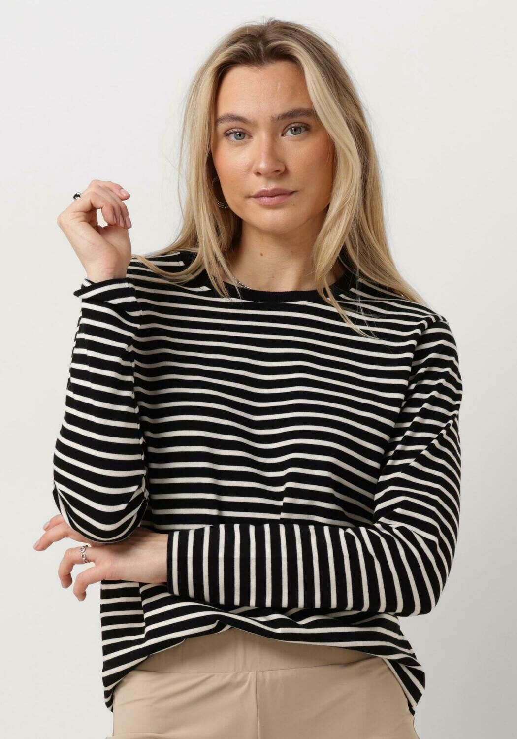PENN & INK Dames Truien & Vesten Sweater Stripe Zwart