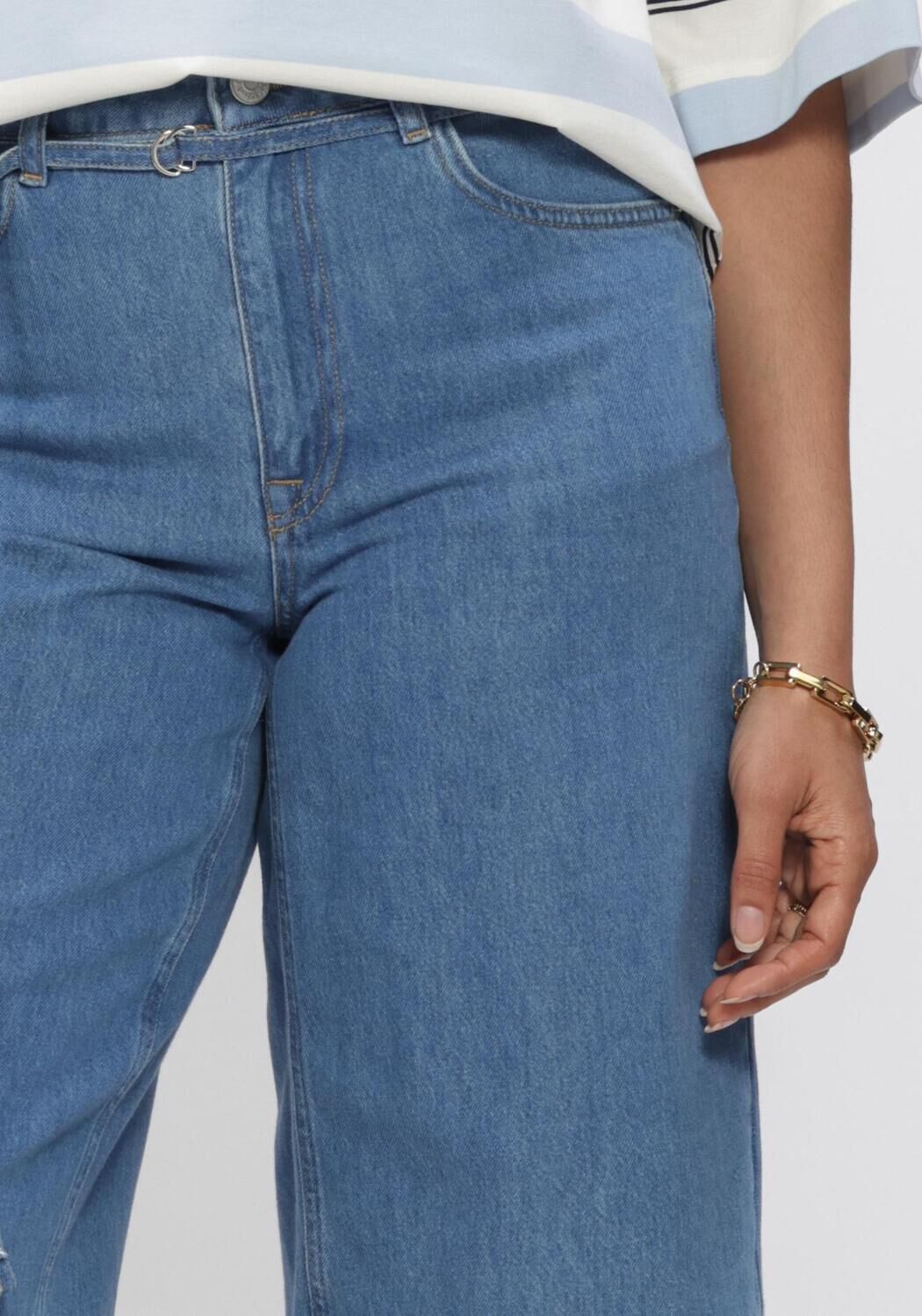 Blauwe SELECTED WOMEN Korte broek SLFTENNA MW BERMUDA DENIM SHORTS - large