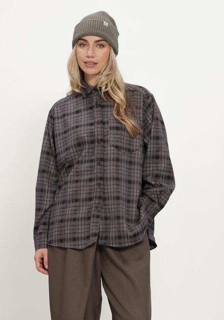 Grijze NEO NOIR Blouses DALMA FLANNEL CHECK SHIRT - large