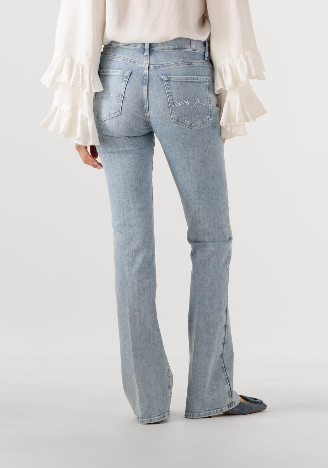 7 FOR ALL MANKIND Dames Jeans Bootcut Olina With Embellished Squiggle Lichtblauw