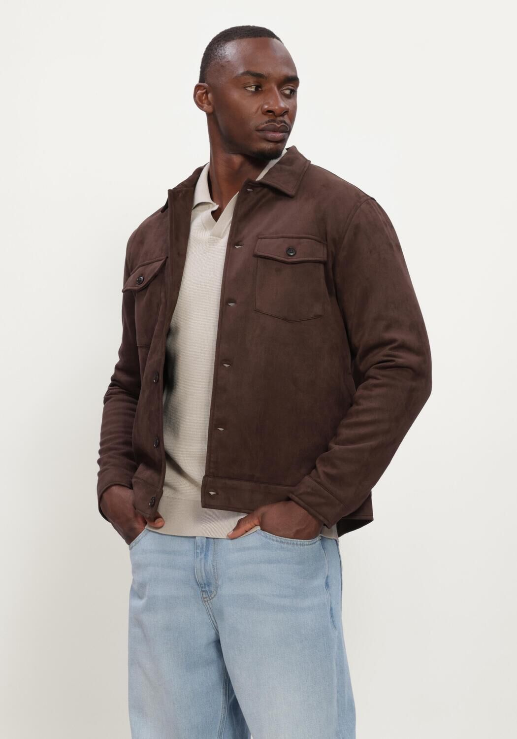 Bruine BLUE INDUSTRY Overshirt BLUE INDUSTRY SHIRTJACKET - large