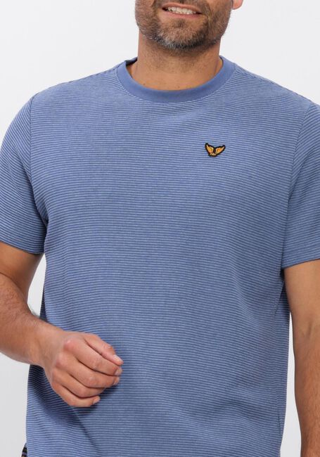 Blauwe PME LEGEND T-shirt TWO TONE TEXTURED STRIPE - large