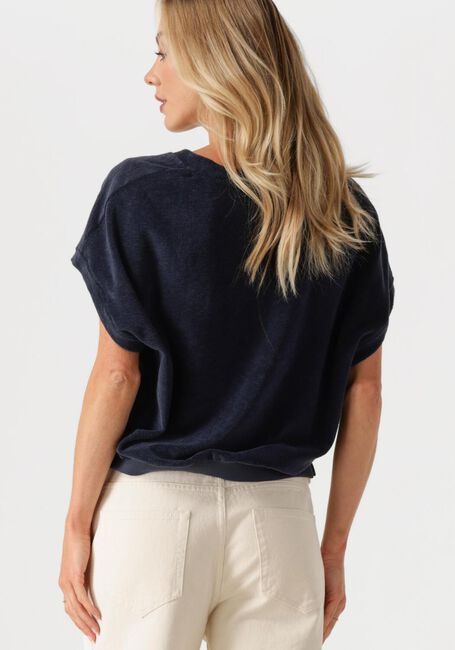 Donkerblauwe BY-BAR Top TYLER SLUB TOP - large