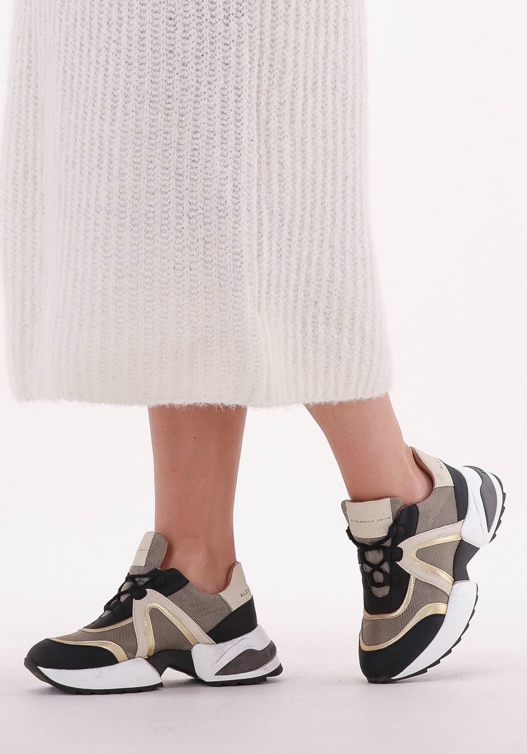 gouden alexander smith lage sneakers marble