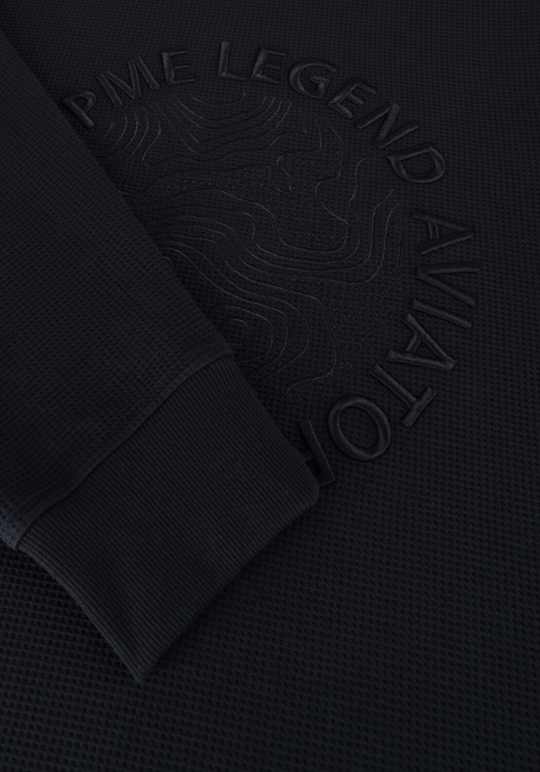 Blauwe PME LEGEND Trui CREWNECK WAFFLE JERSEY - large