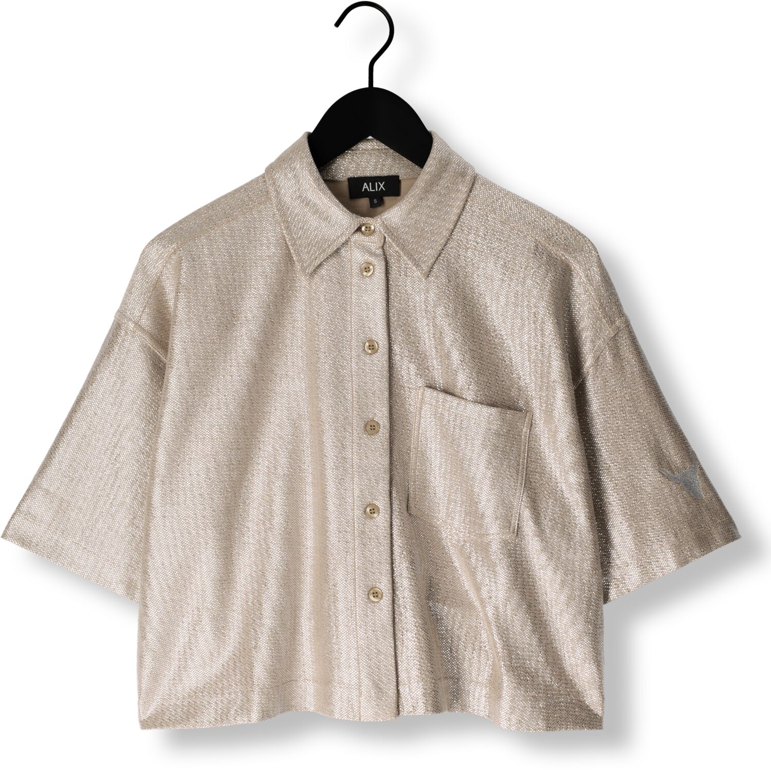 ALIX THE LABEL Dames Blouses Ladies Woven Foil Cropped Blouse Zilver