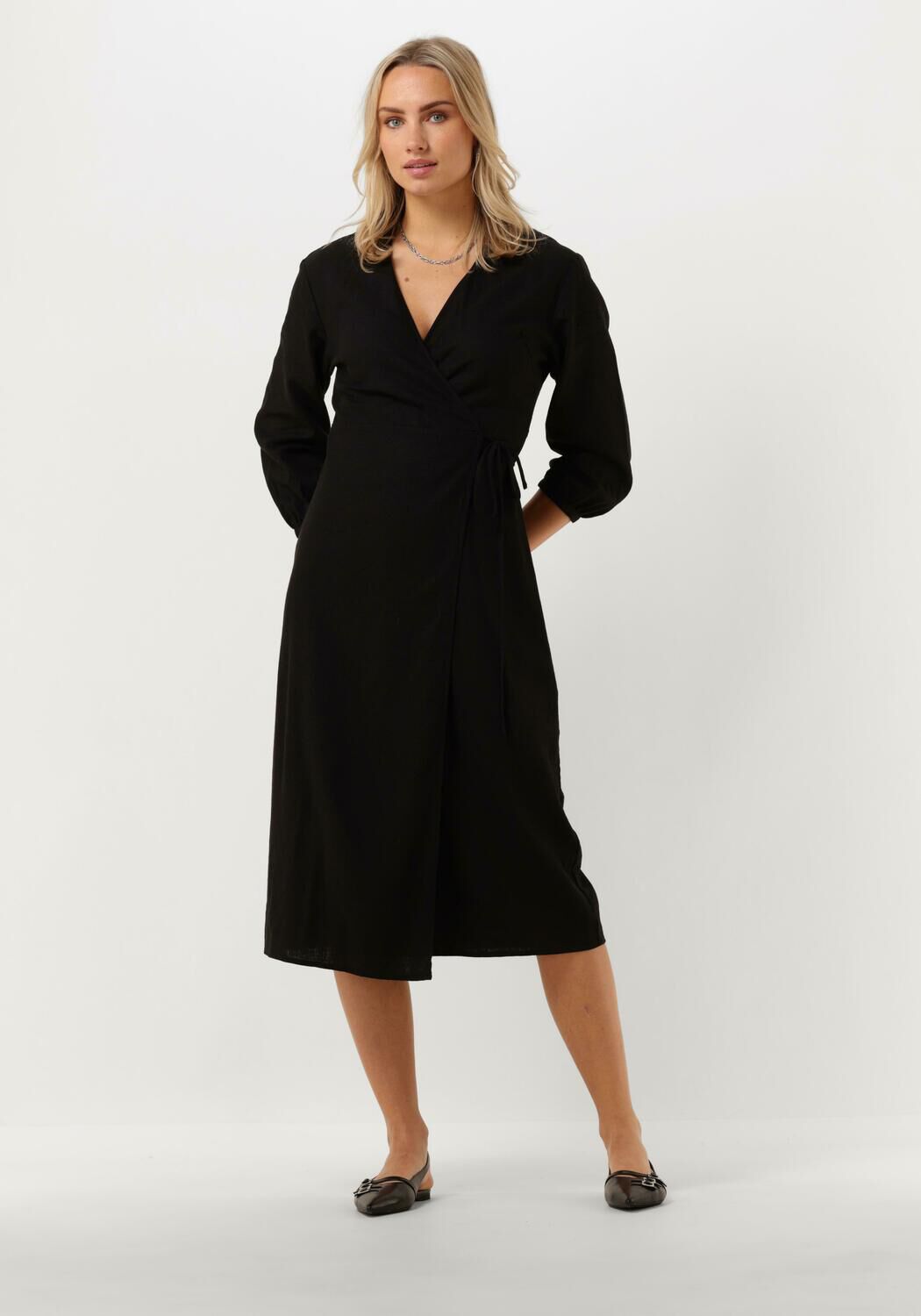 Moss copenhagen Elegante Wrap Jurk voor elke gelegenheid Black Dames