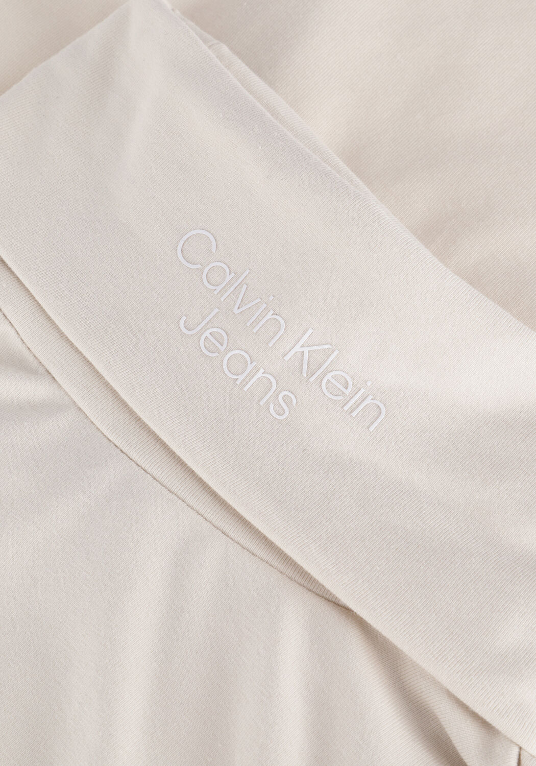 Beige CALVIN KLEIN Top STACKED LOGO LS ROLL NECK - large