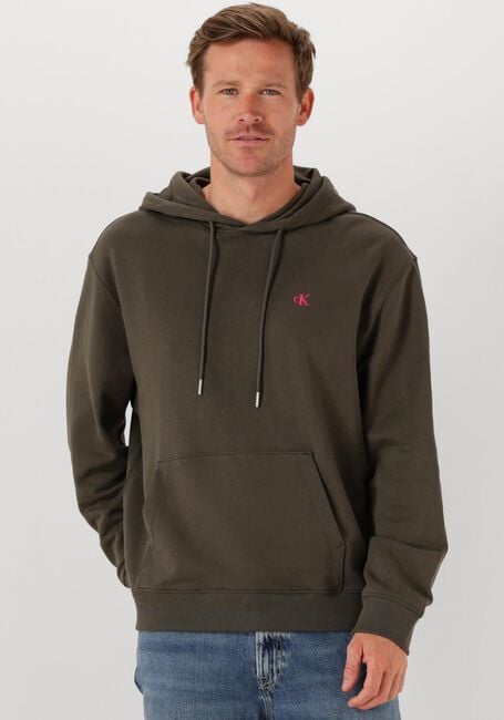 Grijze CALVIN KLEIN Sweater LS EU 350TERRY MONOGRAM HOODIE - large