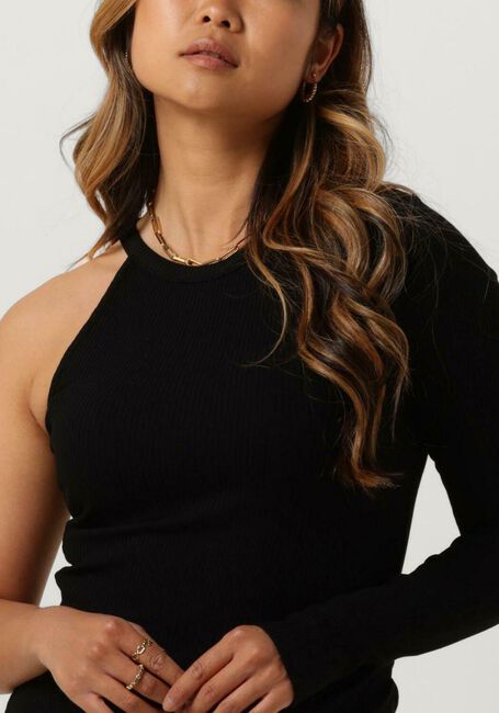 Zwarte ALIX THE LABEL Mini jurk LADIES KNITTED ASYMMETRIC DRESS - large