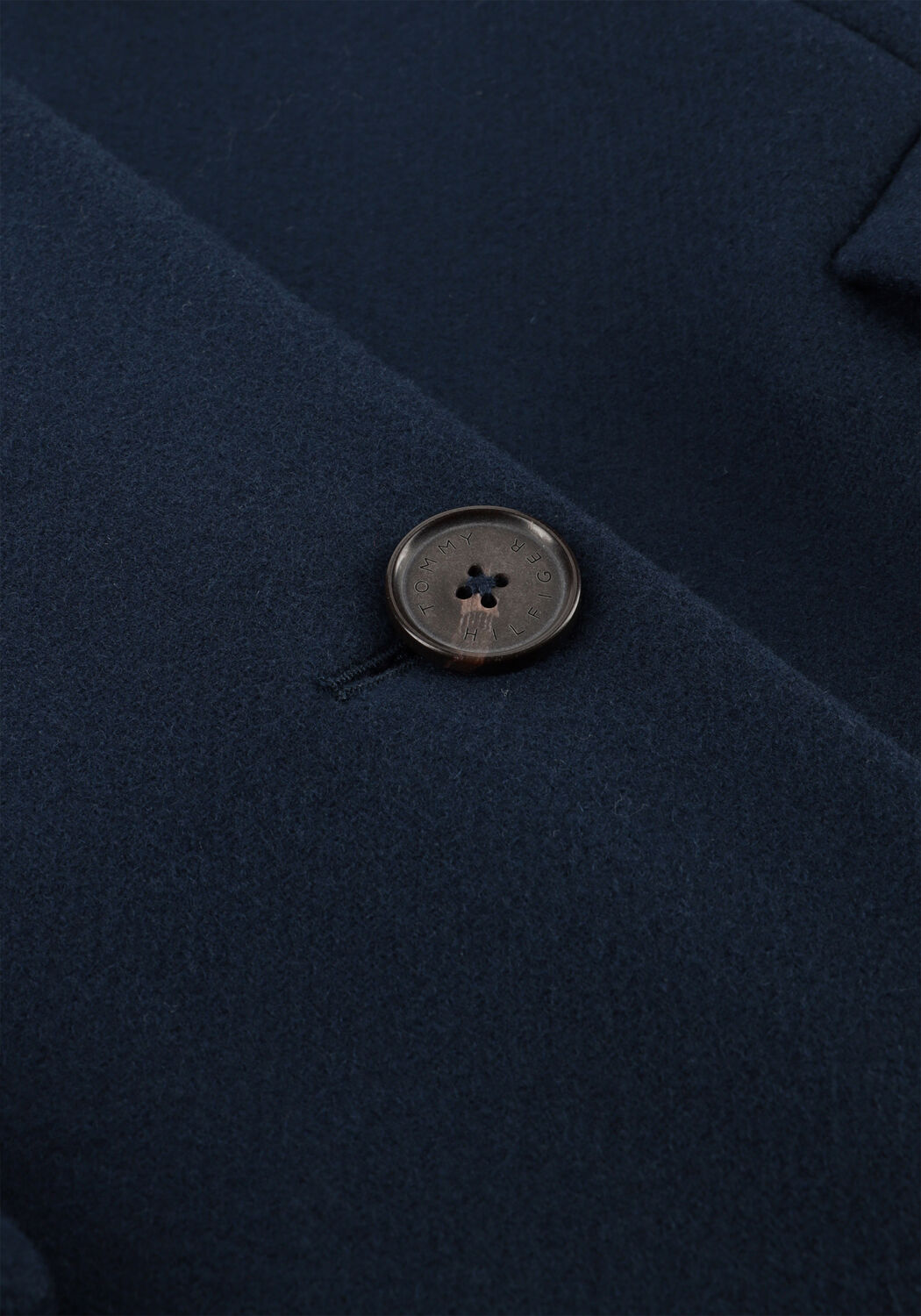 Donkerblauwe TOMMY HILFIGER Mantel CLASSIC SB WOOL REG COAT - large