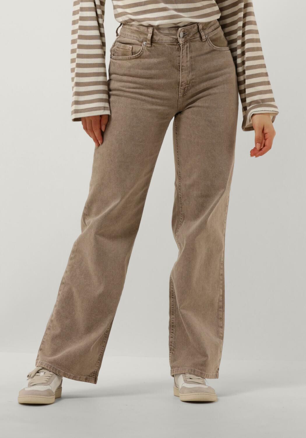 SELECTED FEMME Dames Jeans Slfalice-cora Hw Latte Denim Wide Jeans Beige