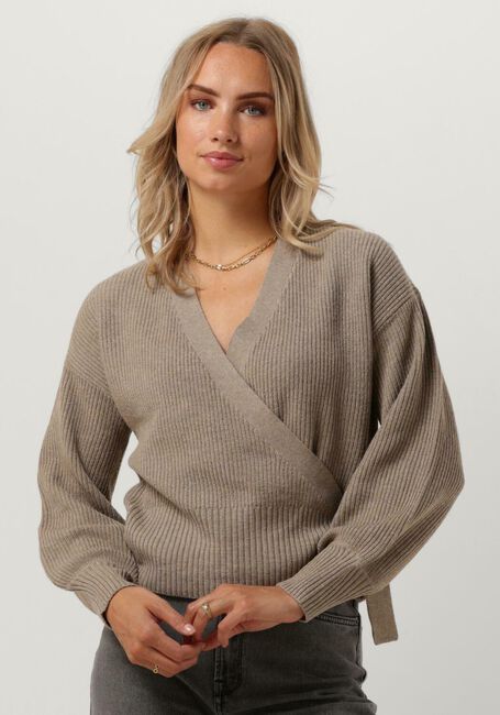 Beige OBJECT Vest OBJMALENA L/S WRAP CARDIGAN NOOS - large