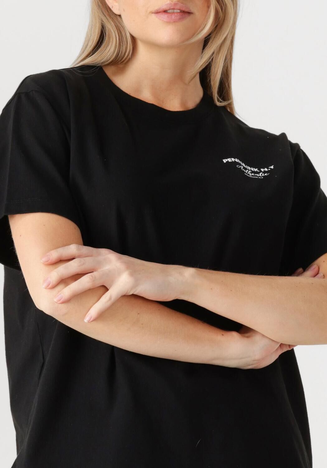 PENN & INK Dames Tops & T-shirts T-shirt Print Zwart
