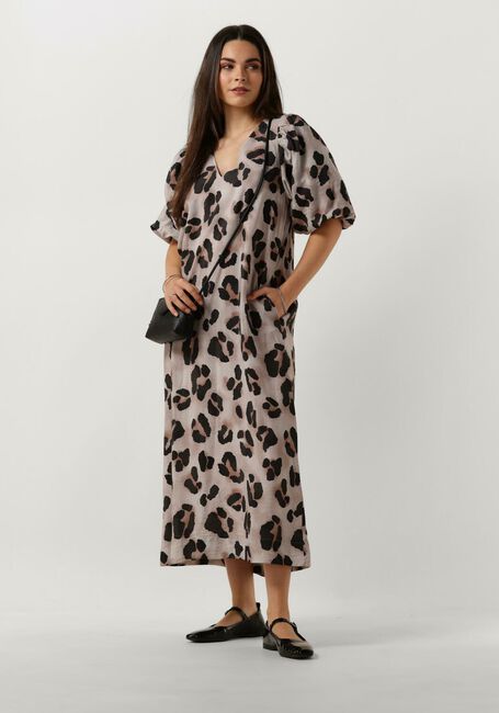 Zand BY-BAR Midi jurk JUTA CHEETAH DRESS - large