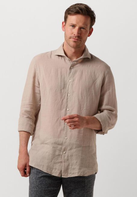 Beige PROFUOMO Casual overhemd SHIRT X-CUTAWAY SC LINNEN - large