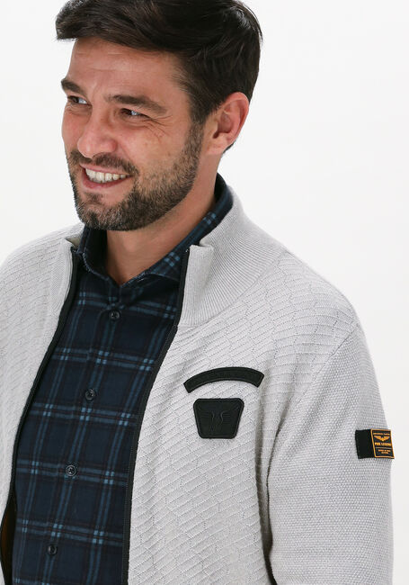 Grijze PME LEGEND Vest ZIP JACKET COTTON KNIT - large