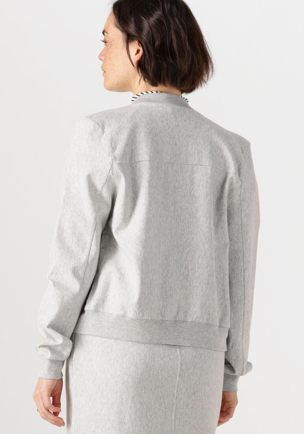 JANSEN AMSTERDAM Dames Jassen Goldie Jasje Hvm 274 Bomber Long Sleeve Lichtgrijs