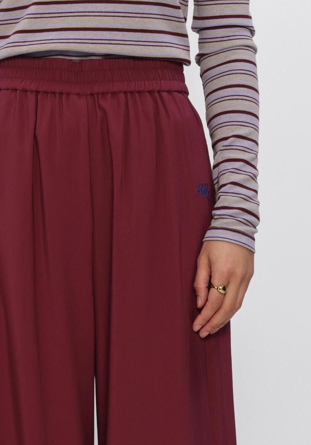 Bordeaux HARPER & YVE Wijde broek MEIKE-PA - large