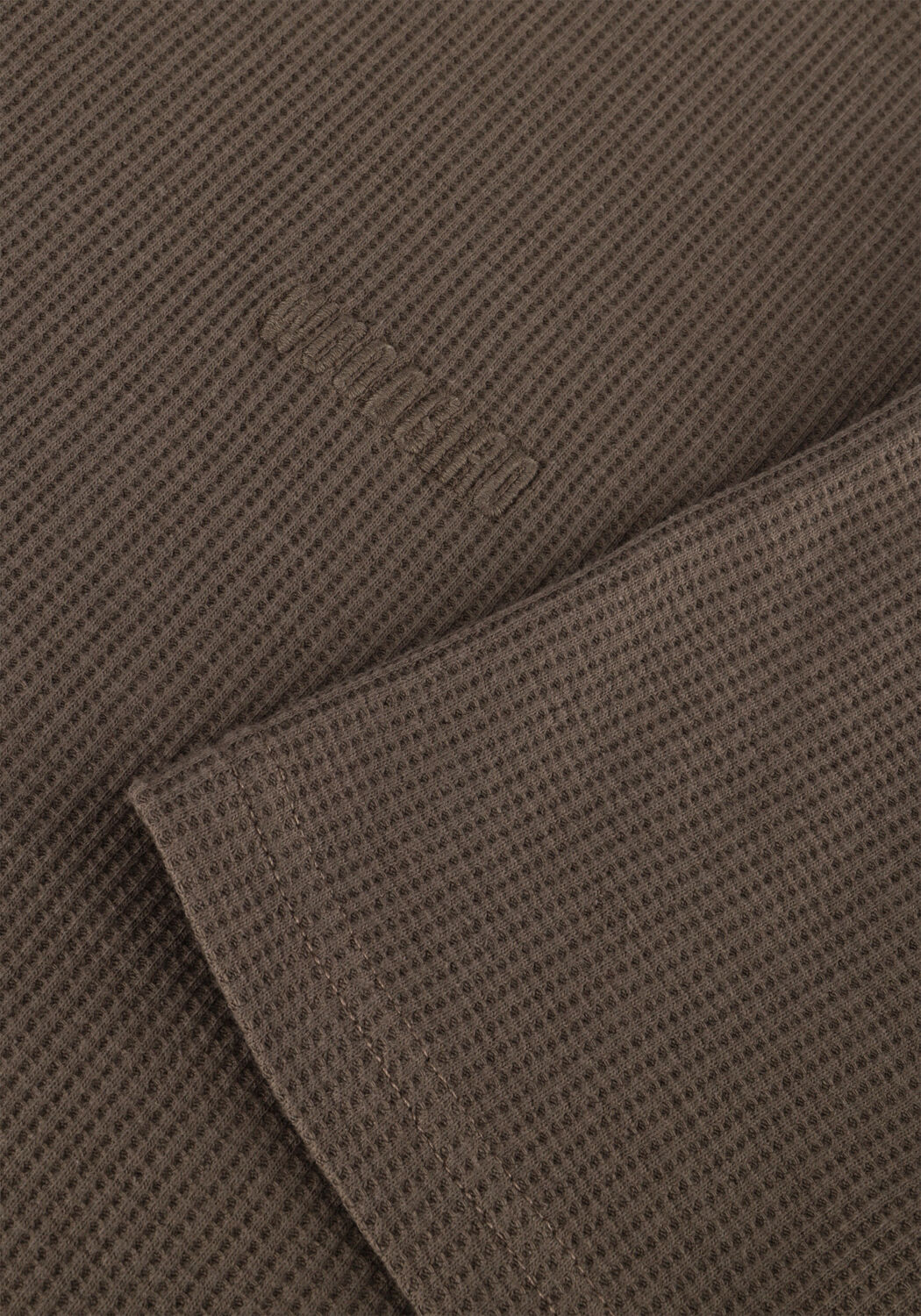 Bruine WOODBIRD T-shirt WBBAINE WAFFEL TEE - large