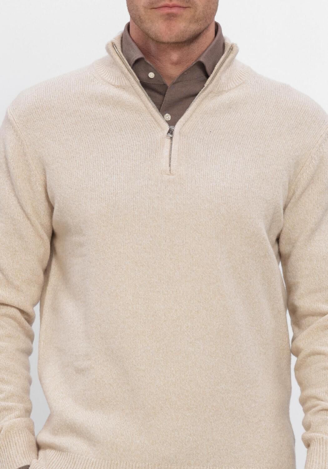 PROFUOMO Heren Truien & Vesten Pullover Half Zip 80 20 Beige