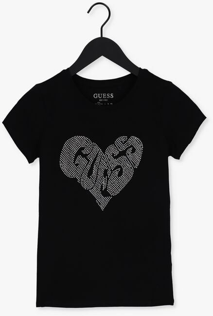 Zwarte GUESS T-shirt SS GUESS HEART R3 - large