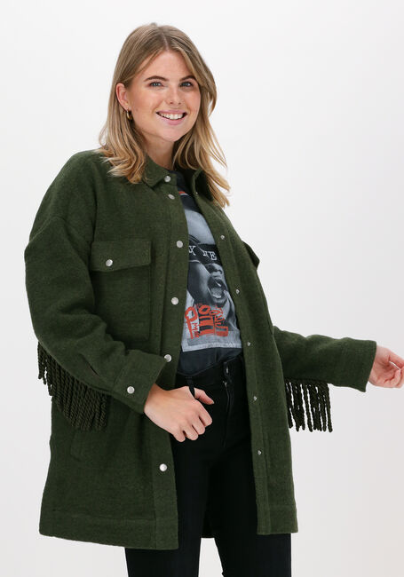 Donkergroene ALIX THE LABEL Mantel FELTED WOOL JACKET - large
