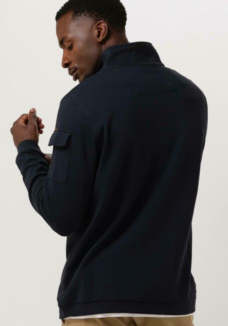 Donkerblauwe PME LEGEND Trui HALF ZIP COLLAR INTERLOCK JERSEY - large