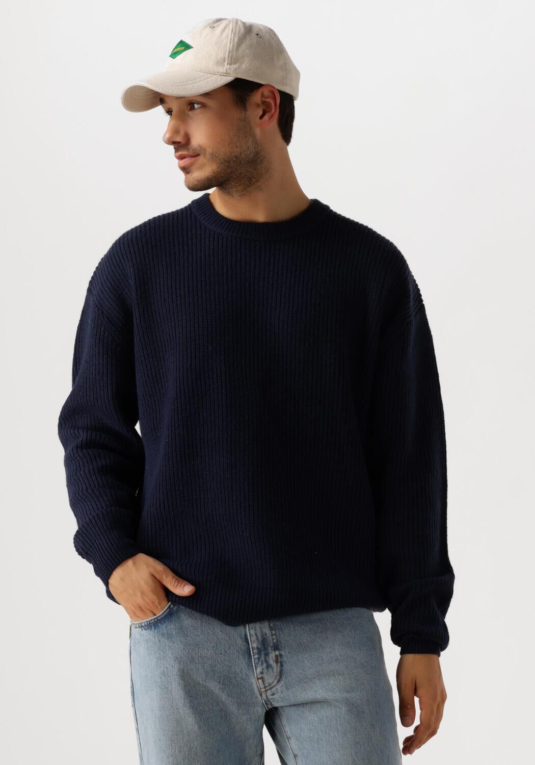 WOODBIRD Heren Truien & Vesten Wbkurt Base Knit Donkerblauw