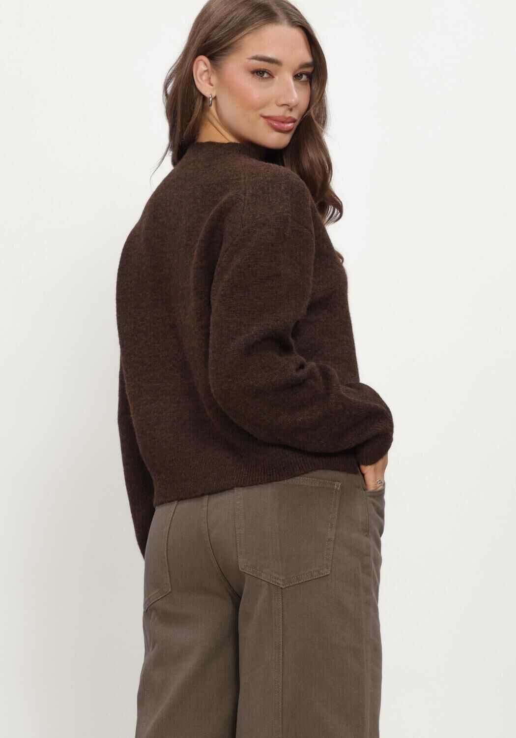 NEO NOIR Dames Truien & Vesten Dione Fluffy Knit Cardigan Bruin