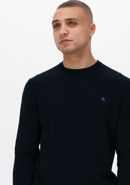 Donkerblauwe SCOTCH & SODA Trui CLASSIC CREWNECK PULLOVER - large
