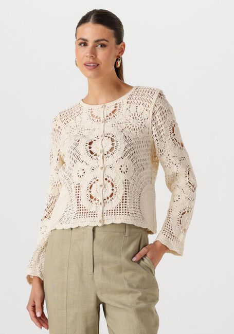 Ecru Y.A.S. Vest YASFIRO CROCHET CARDIGAN - large