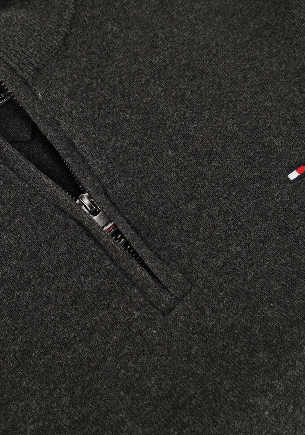 Donkergrijze TOMMY HILFIGER Trui PIMA ORG CTN CASHMERE ZIP MOCK - large