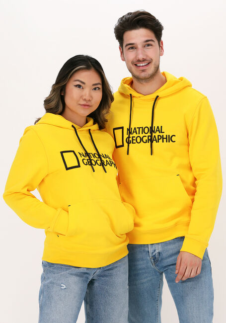 Gele NATIONAL GEOGRAPHIC Sweater UNISEX HOODY WITH BIG LOGO - large
